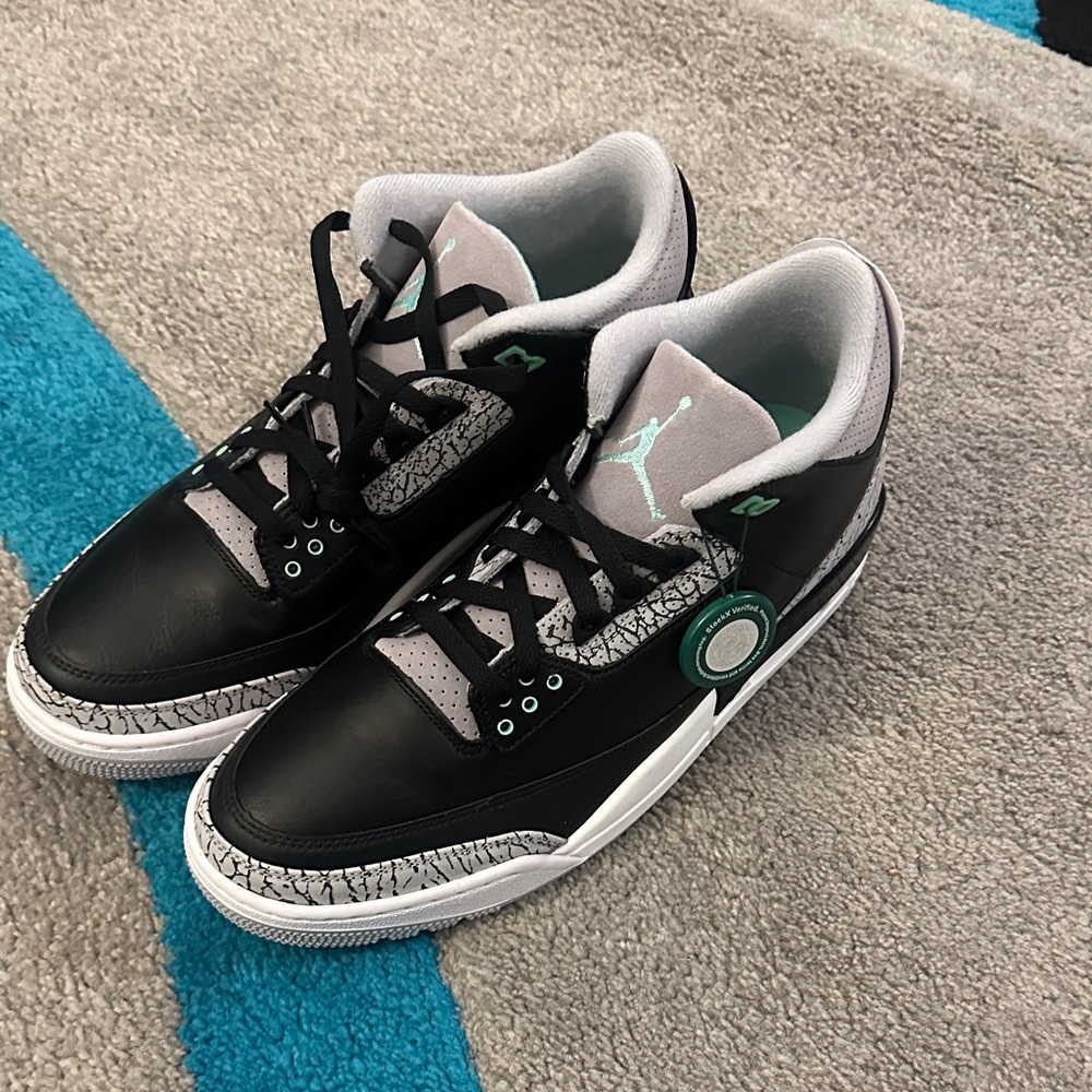 Jordan Black and Gray Athletic Shoes